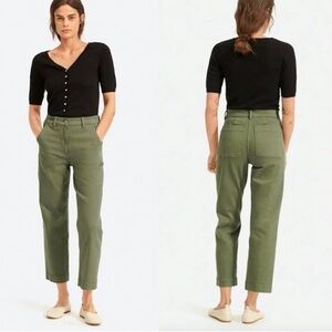Everlane Cropped Straight Leg Pants - Green - Size 0 Short
